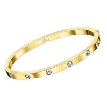 Bliss Браслет(LS1846-2/2) Женский браслет Lotus из стали с золотистым покрытием и вставками из циркония 