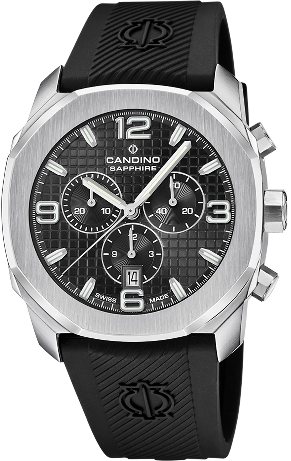 Мужские часы Candino Gents Sport C4774/6 Мужские швейцарские часы, кварцевый механизм, сталь, 44 мм